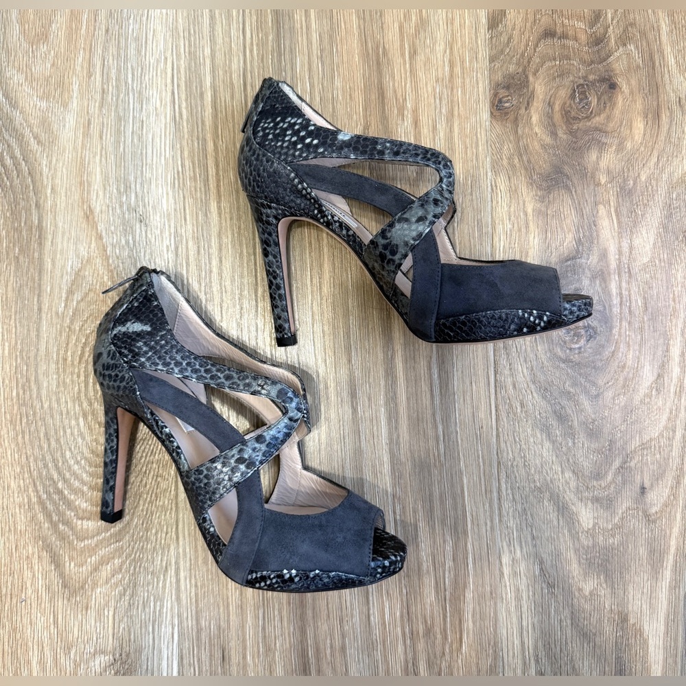 LK Bennett London Mabel Snakeskin  Suede Italian Heels Eu 36 Nwob 425